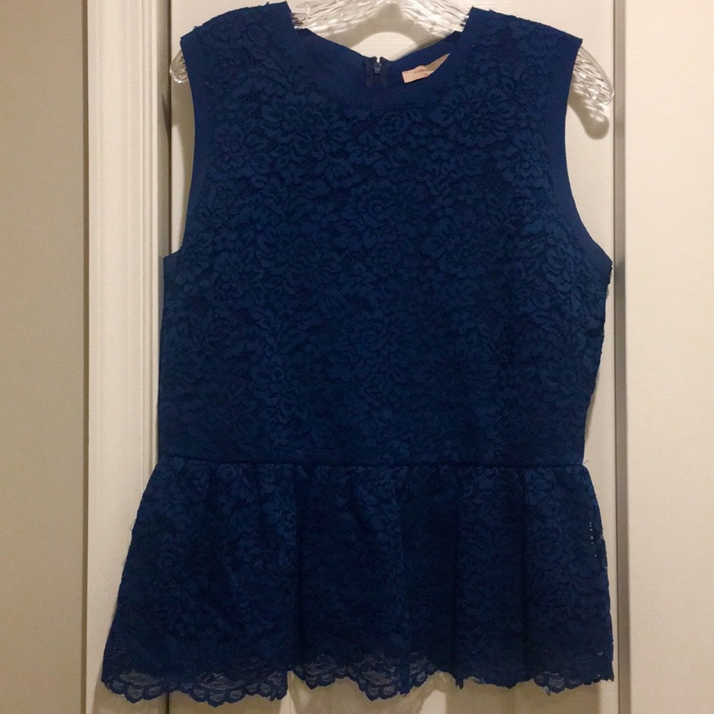 Forever 21 royal blue lace peplum tank